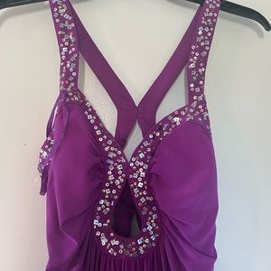 Adrianna Papel, Purple Sequins Gown.